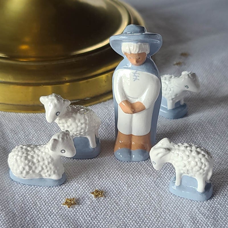 Berger et 4 moutons assortis (Cassegrain x Catho Retro)